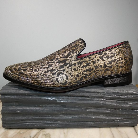 NICE! Men's Enzo Romeo Stylish Formal or Casual Gold Loafers Slip On 8(M) US - Picture 1 of 12